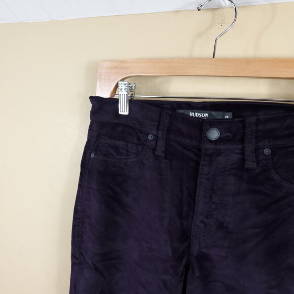 Hudson Nico Ankle Super Skinny Jeans In Degrade Burgundy Plum Size 26 - Picture 4 of 11